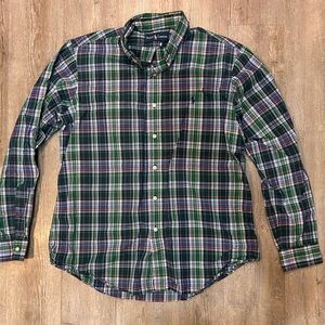 Vintage Ralph Lauren Classic Fit Plaid Long Sleeve Button Down Cotton Shirt L
